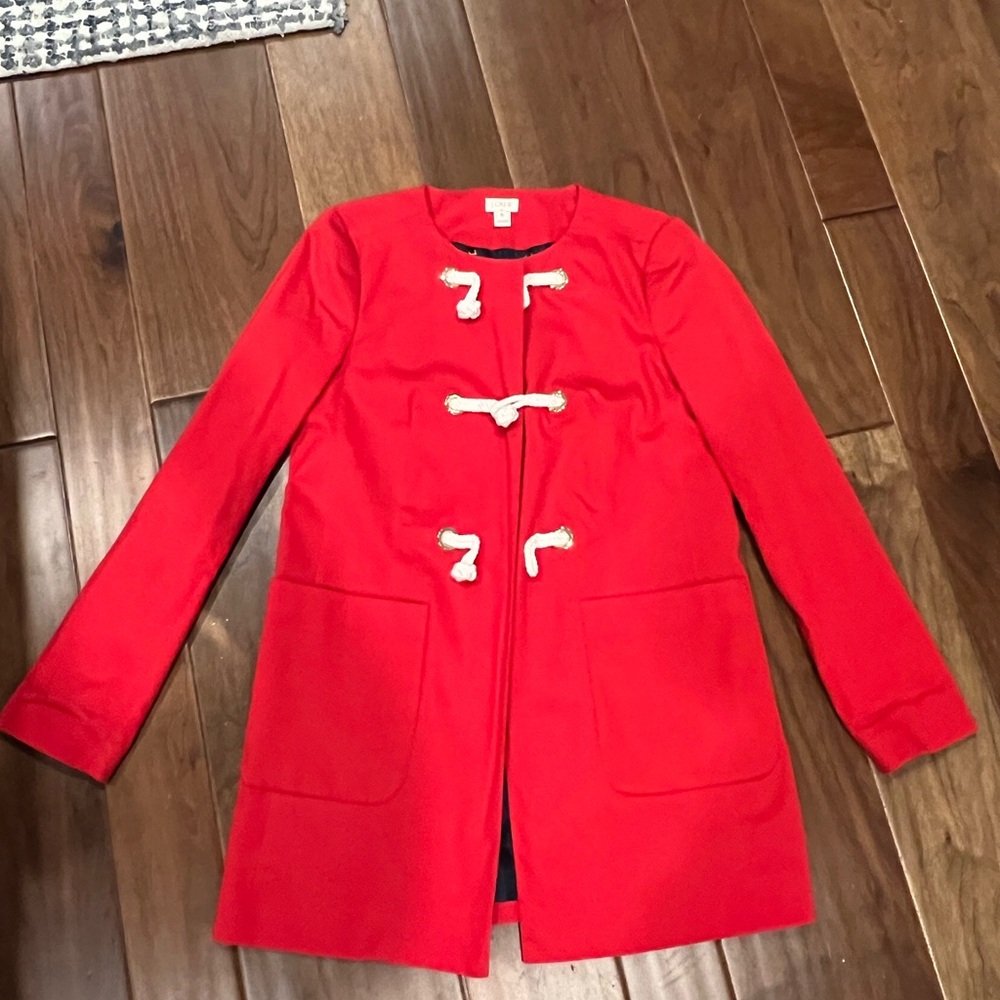 Women’s J.Crew red trench jacket size 10 - EUC